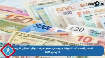 أسعار العملات.. تطورات جديدة في سعر صرف الدينار العراقي الأربعاء 16 يوليو 2025